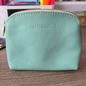 Portland Leather Aqua Leather Pouch